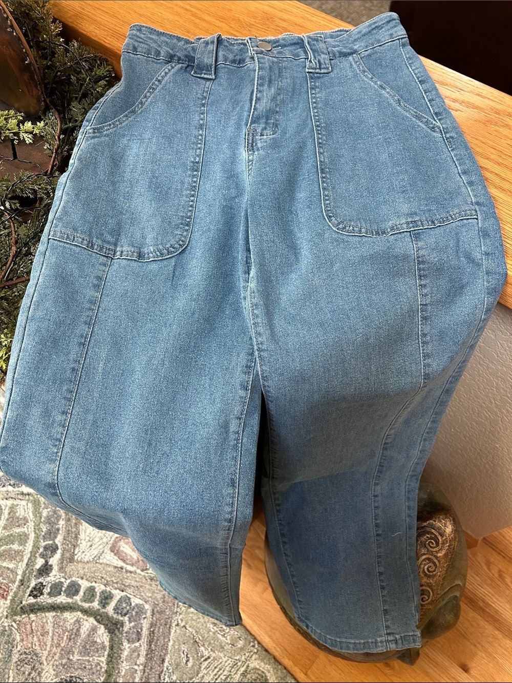 HME Makeover Essentials Light Blue Wide Leg Jeans medium or 6 NEW - Picture 6 of 11